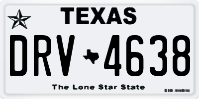 TX license plate DRV4638