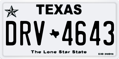 TX license plate DRV4643