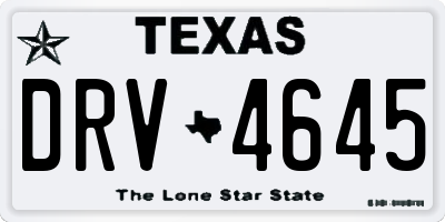 TX license plate DRV4645
