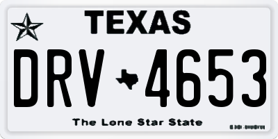 TX license plate DRV4653