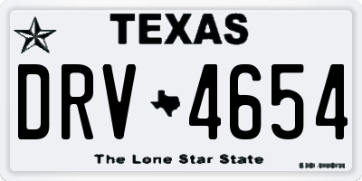 TX license plate DRV4654