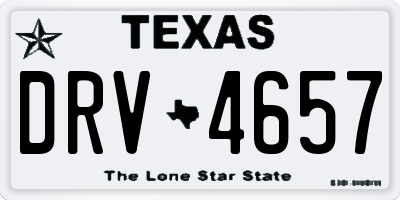 TX license plate DRV4657