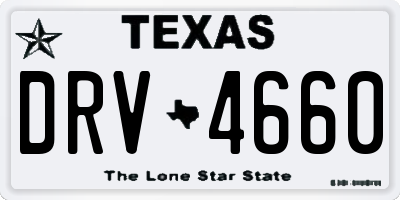 TX license plate DRV4660