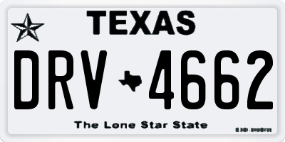 TX license plate DRV4662