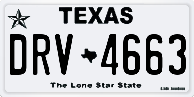 TX license plate DRV4663