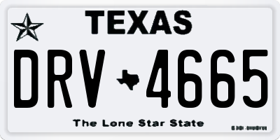 TX license plate DRV4665