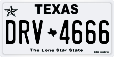 TX license plate DRV4666
