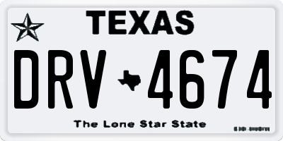 TX license plate DRV4674