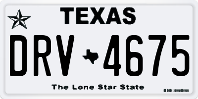 TX license plate DRV4675