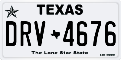 TX license plate DRV4676