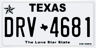 TX license plate DRV4681