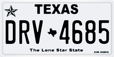 TX license plate DRV4685