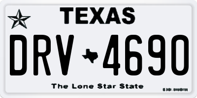 TX license plate DRV4690