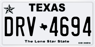 TX license plate DRV4694