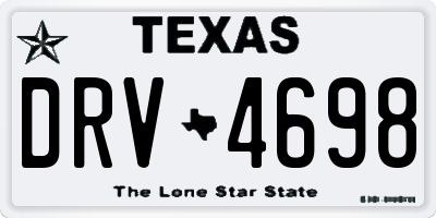 TX license plate DRV4698