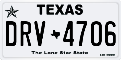 TX license plate DRV4706