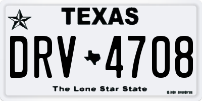 TX license plate DRV4708