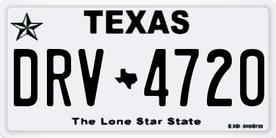 TX license plate DRV4720