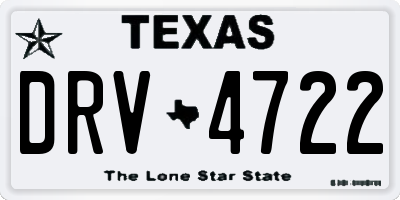 TX license plate DRV4722