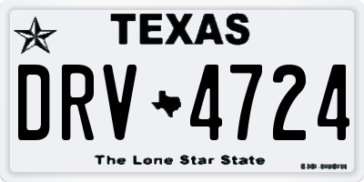 TX license plate DRV4724