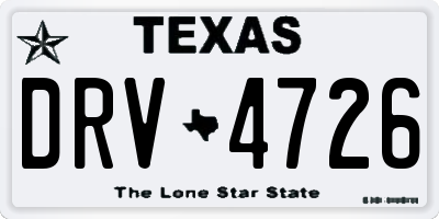 TX license plate DRV4726