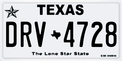 TX license plate DRV4728