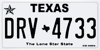 TX license plate DRV4733