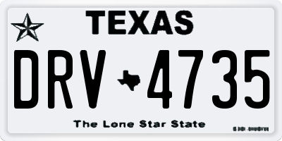 TX license plate DRV4735