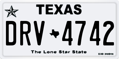 TX license plate DRV4742