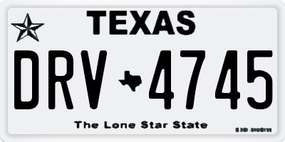 TX license plate DRV4745