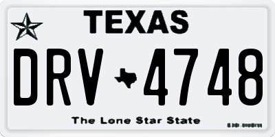 TX license plate DRV4748