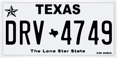 TX license plate DRV4749