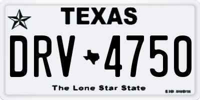 TX license plate DRV4750