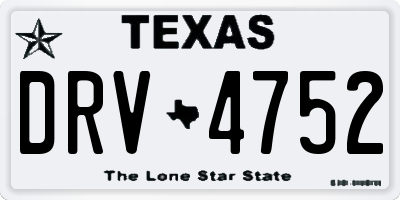 TX license plate DRV4752