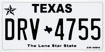 TX license plate DRV4755