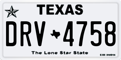 TX license plate DRV4758