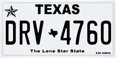 TX license plate DRV4760
