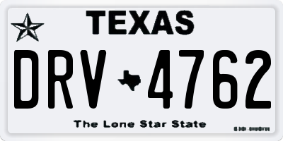 TX license plate DRV4762