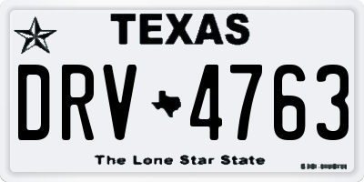 TX license plate DRV4763