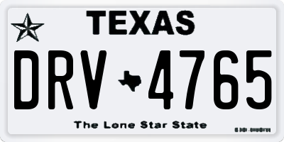 TX license plate DRV4765