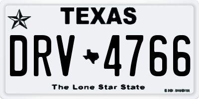 TX license plate DRV4766