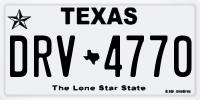 TX license plate DRV4770