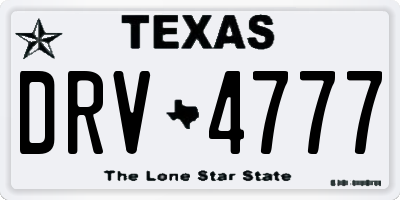 TX license plate DRV4777