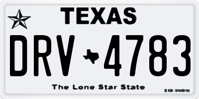 TX license plate DRV4783