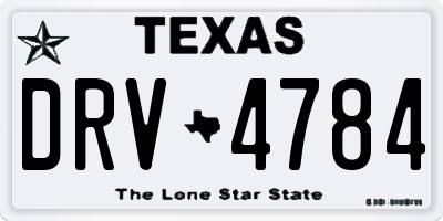 TX license plate DRV4784