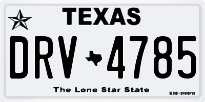 TX license plate DRV4785