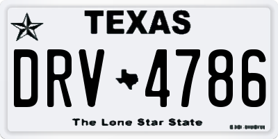 TX license plate DRV4786