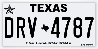 TX license plate DRV4787