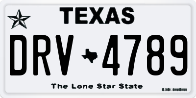 TX license plate DRV4789