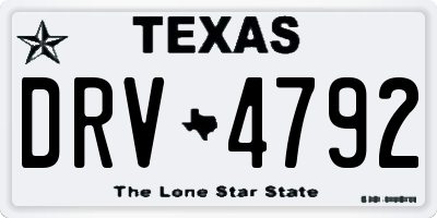 TX license plate DRV4792